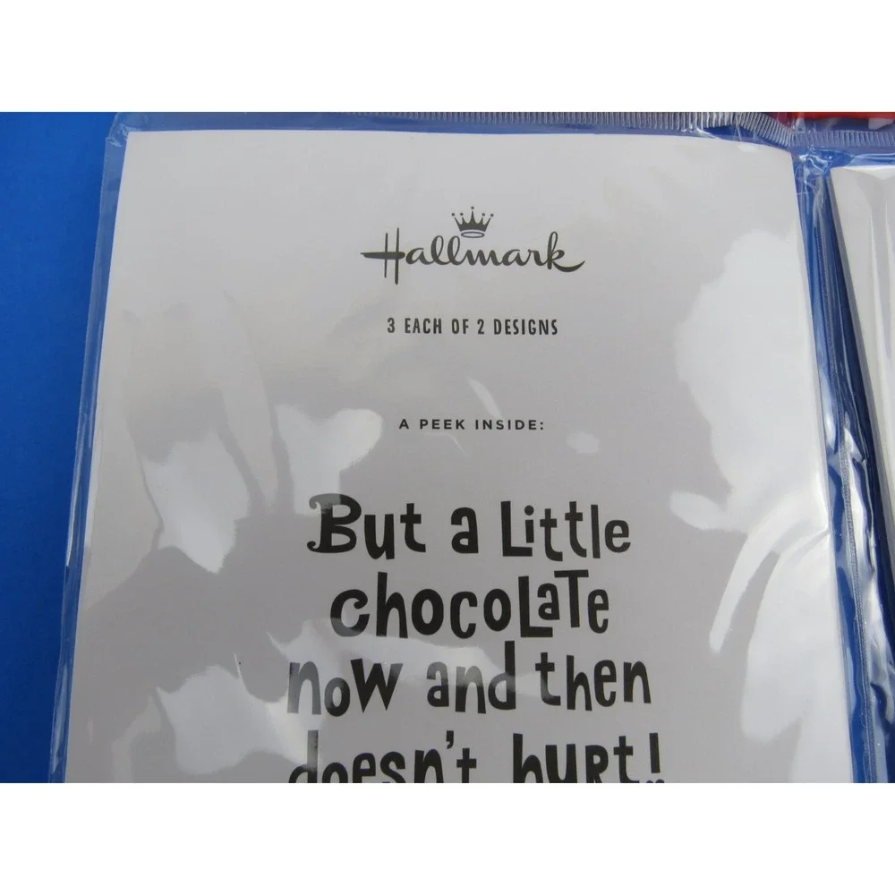 PEANUTS Snoopy, Woodstock & Charlie Brown Hallmark Valentine's Day Cards ~6 pack